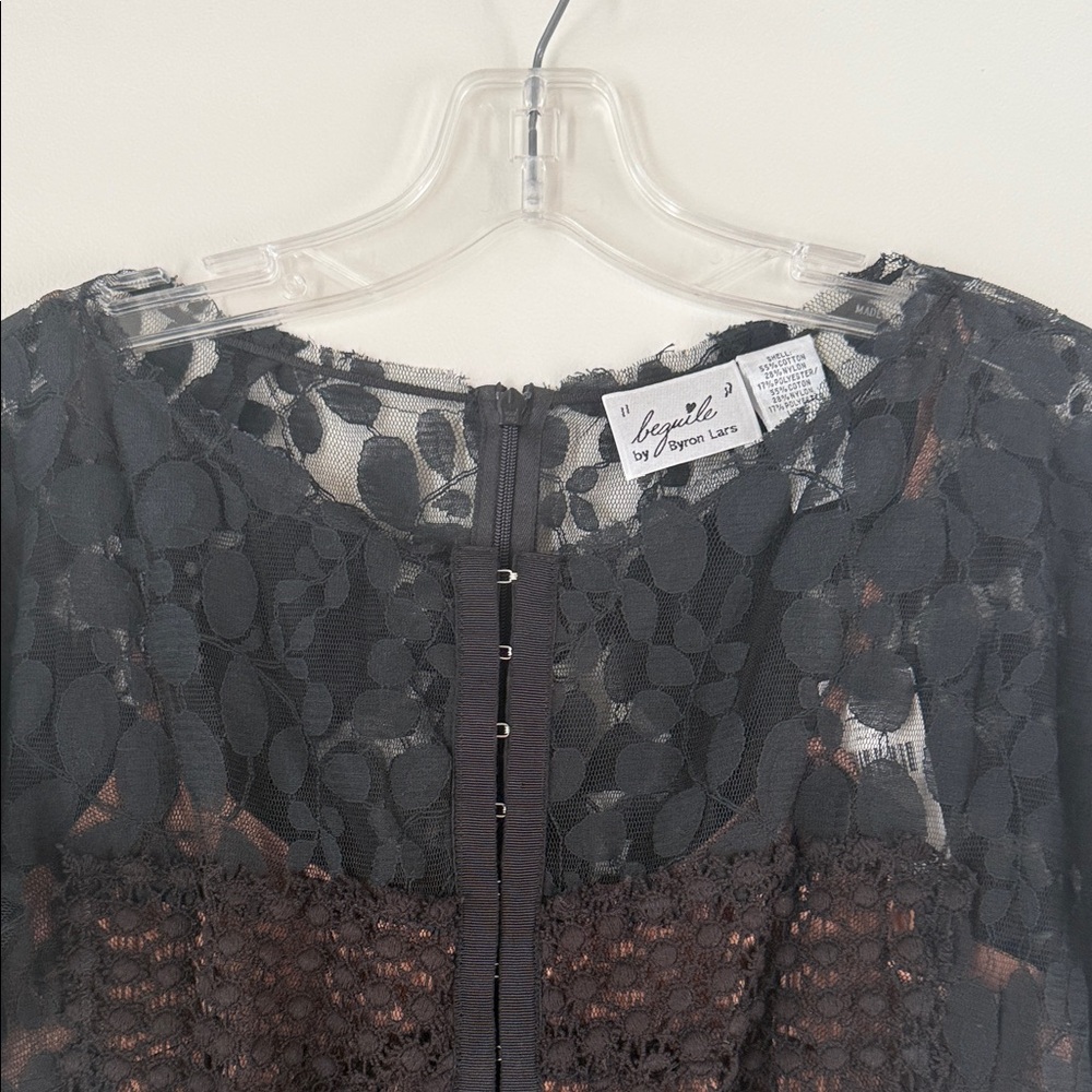 Anthropologie Byron Lars Black Lace Midi Dress - Picture 10 of 12